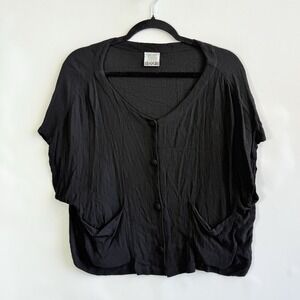 Dare 2 Wear Taboo‎ Hawaii Top Women One Size Black Rayon Crop Beach Flowy Casual